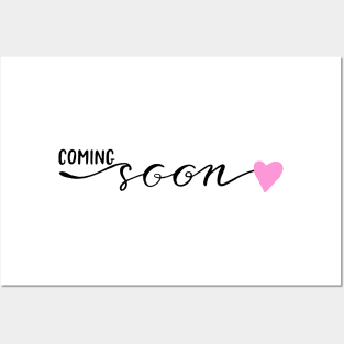 Coming Soon Pregnancy Pink Posters and Art